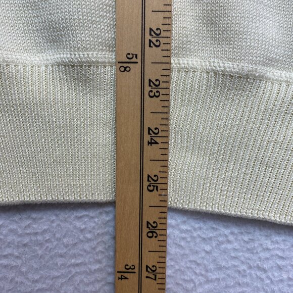 Faconnable Sweater Mens XL Beige Long Sleeve Cotton Crewneck Pullover - Picture 10 of 11